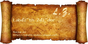 Labáth Zádor névjegykártya